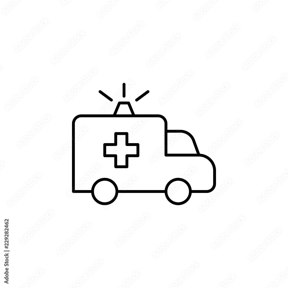 Poster ambulance icon. element of medicine for mobile concept and web apps icon. thin line icon for website