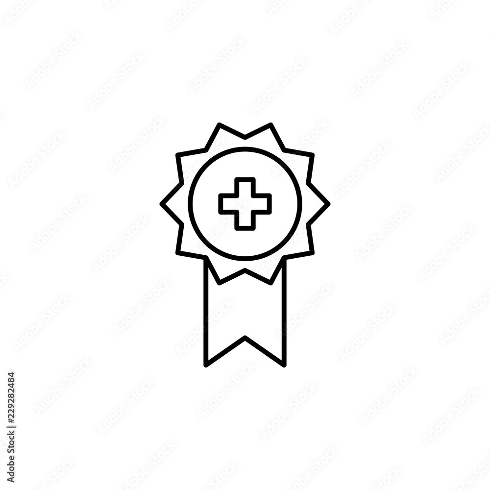 Poster badge icon. Element of medicine for mobile concept and web apps icon. Thin line icon for website design and development, app development. Premium icon