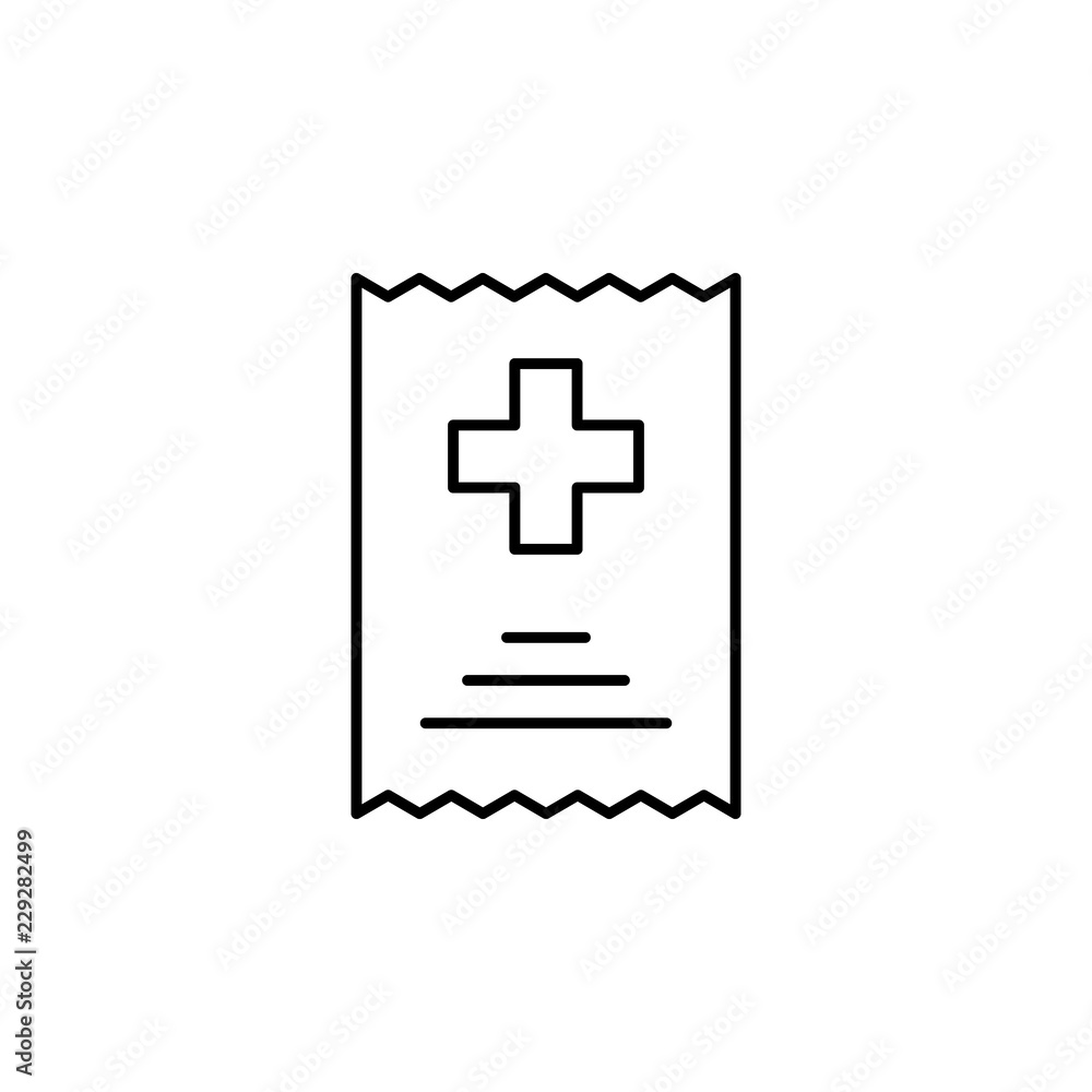 Poster bill hospital icon. element of medicine for mobile concept and web apps icon. thin line icon for web