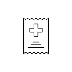 bill hospital icon. Element of medicine for mobile concept and web apps icon. Thin line icon for website design and development, app development. Premium icon