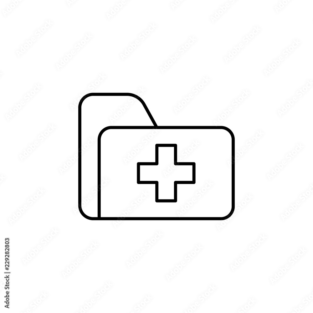 Aufkleber medical folder icon. element of medicine for mobile concept and web apps icon. thin line icon for we