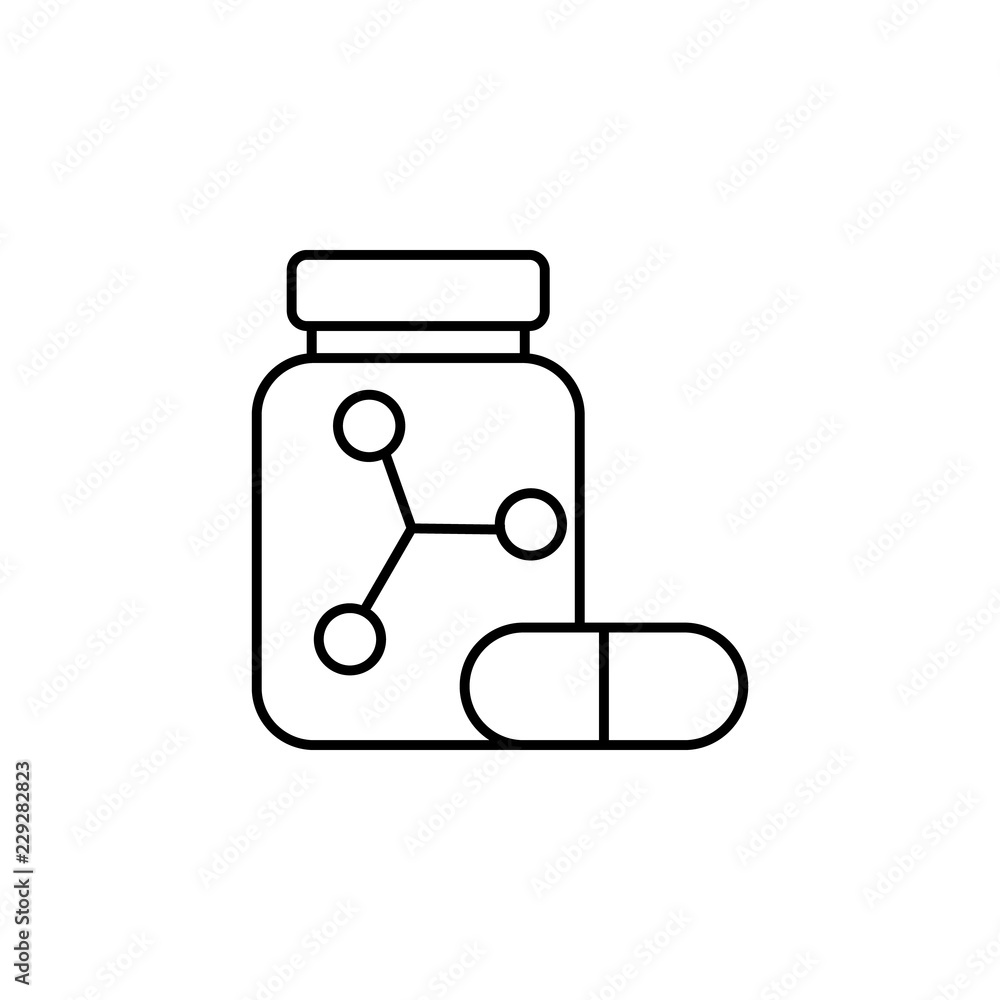 Aufkleber medicine and pill icon. element of medicine for mobile concept and web apps icon. thin line icon for