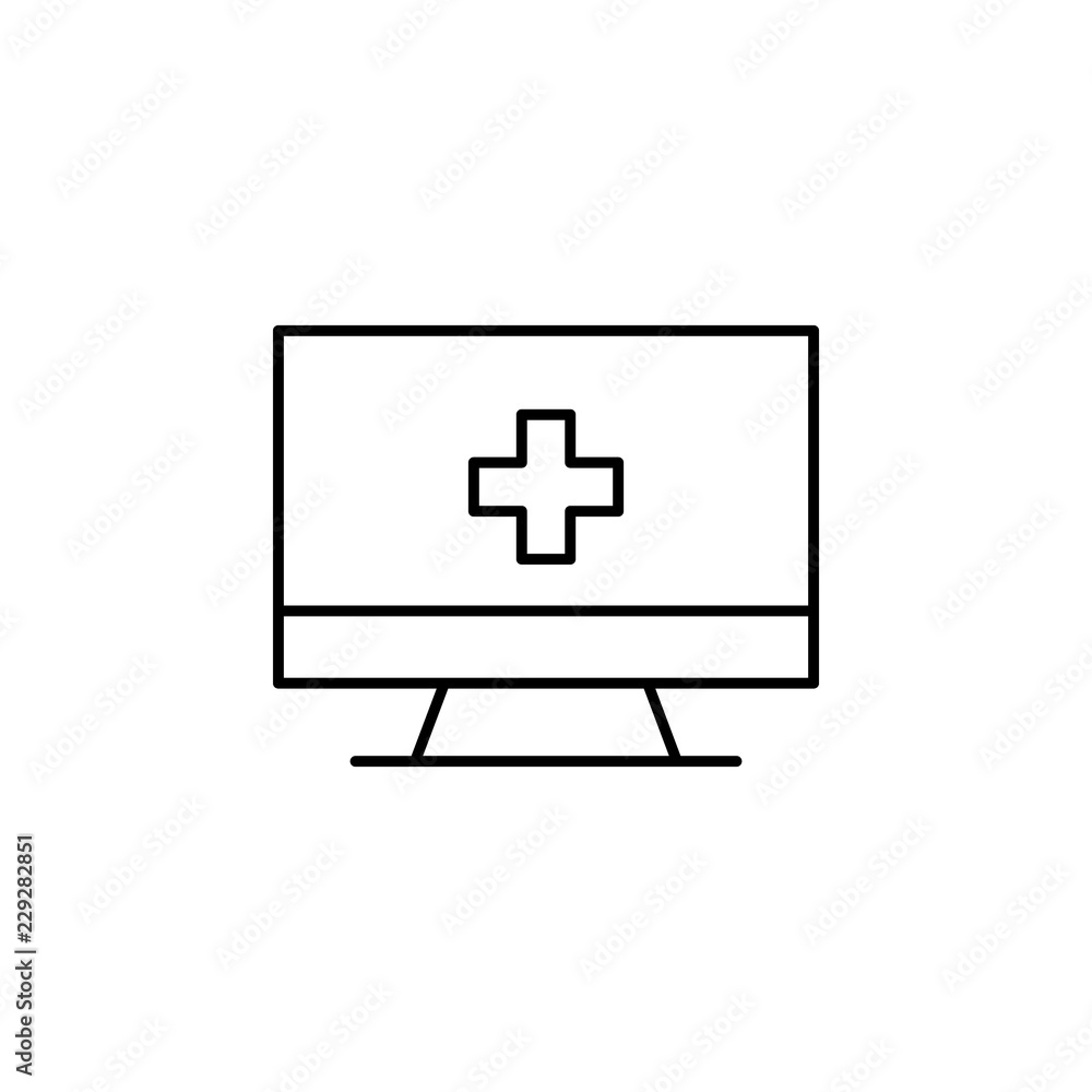 Poster monitor medical icon. element of medicine for mobile concept and web apps icon. thin line icon for w