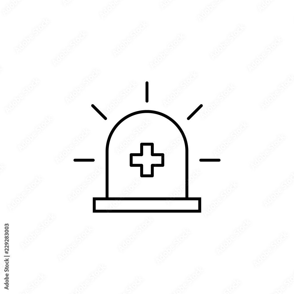 Aufkleber siren icon. element of medicine for mobile concept and web apps icon. thin line icon for website des