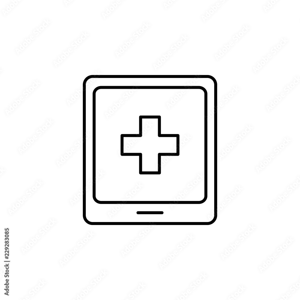 Aufkleber tablet medical icon. element of medicine for mobile concept and web apps icon. thin line icon for we