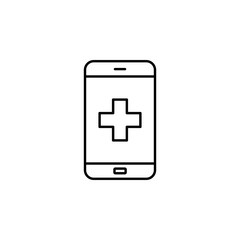 smartphone medical icon. Element of medicine for mobile concept and web apps icon. Thin line icon for website design and development, app development. Premium icon