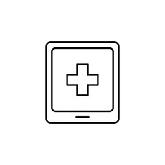 Obraz premium tablet medical icon. Element of medicine for mobile concept and web apps icon. Thin line icon for website design and development, app development. Premium icon