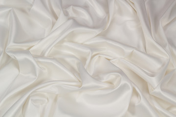 The fabric is satin white