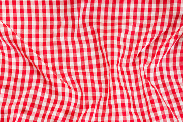 Red checkered napkin background - Wrinkled