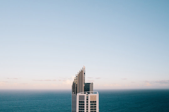 Abstract photo of top of hotel building on Australia's Gold Coast.