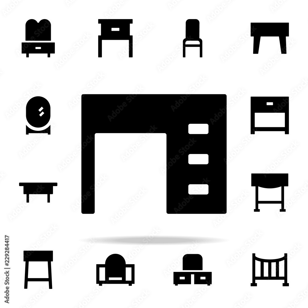 Poster computer table glyph icon. furniture icons universal set for web and mobile