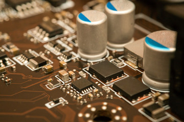 Fototapeta na wymiar electronic circuit board with processor