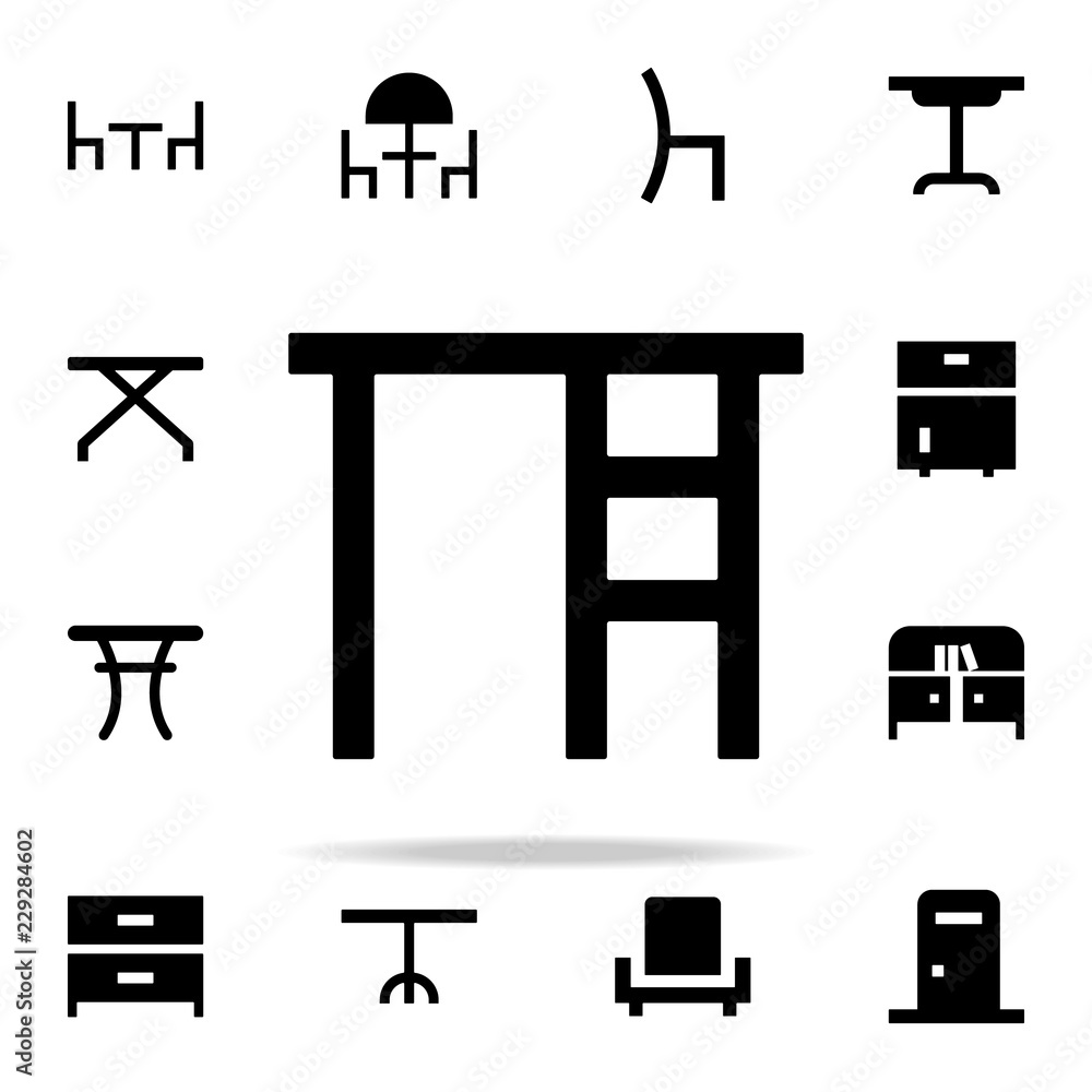 Poster computer table glyph icon. furniture icons universal set for web and mobile