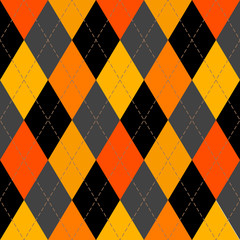 Halloween Argyle plaid. Scottish cage background