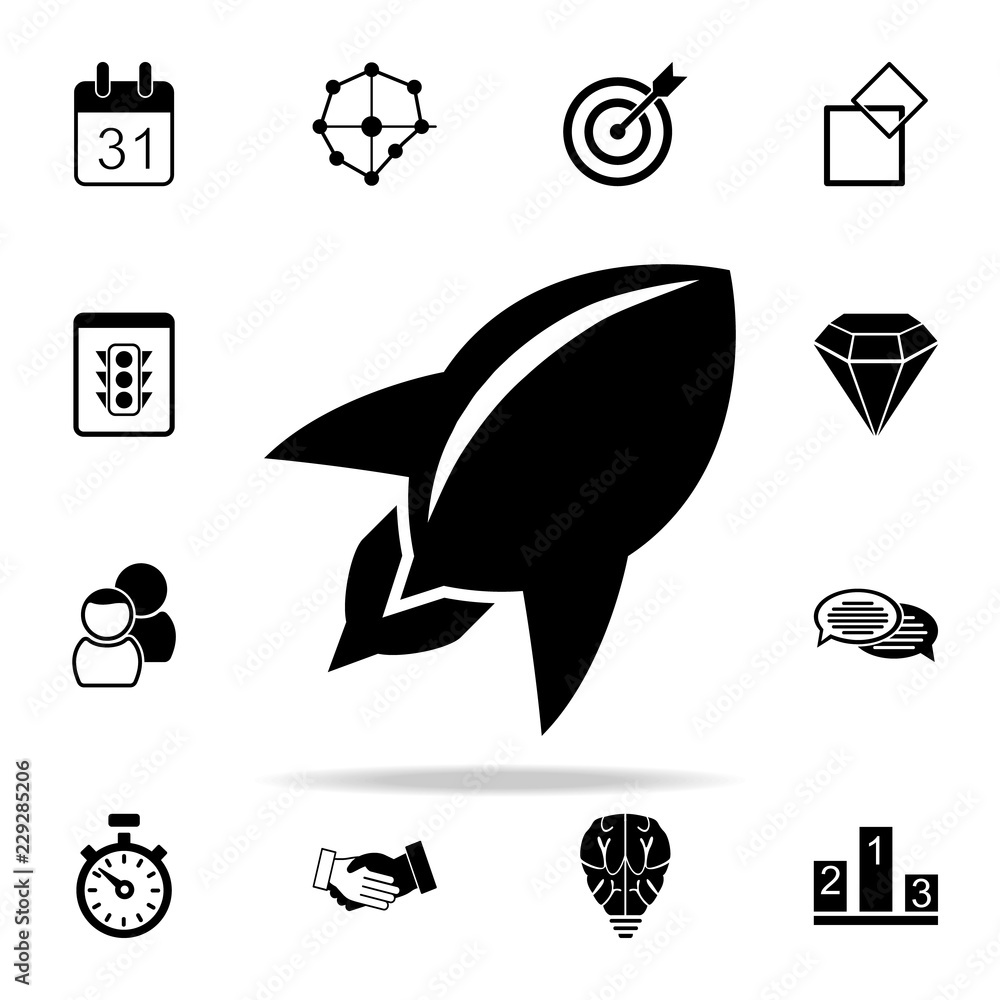 Poster project start icon. software development icons universal set for web and mobile