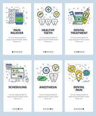 Vector line art web and mobile app template set