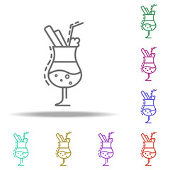 fruit cocktail dusk icon. Elements of Summer holiday & Travel in multi color style icons. Simple icon for websites, web design, mobile app, info graphics