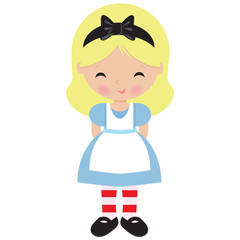 Alice in Wonderland vector cartoon illustration