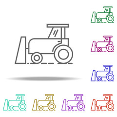 tractor with bucket outline icon. Elements of Construction in multi color style icons. Simple icon for websites, web design, mobile app, info graphics