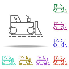 tractor with bucket outline icon. Elements of Construction in multi color style icons. Simple icon for websites, web design, mobile app, info graphics