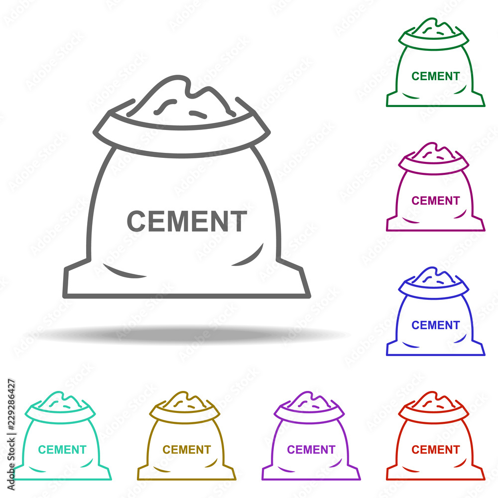 Poster bag of cement outline icon. elements of construction in multi color style icons. simple icon for web