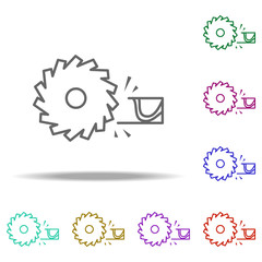 electric saw for wood outline icon. Elements of Construction in multi color style icons. Simple icon for websites, web design, mobile app, info graphics