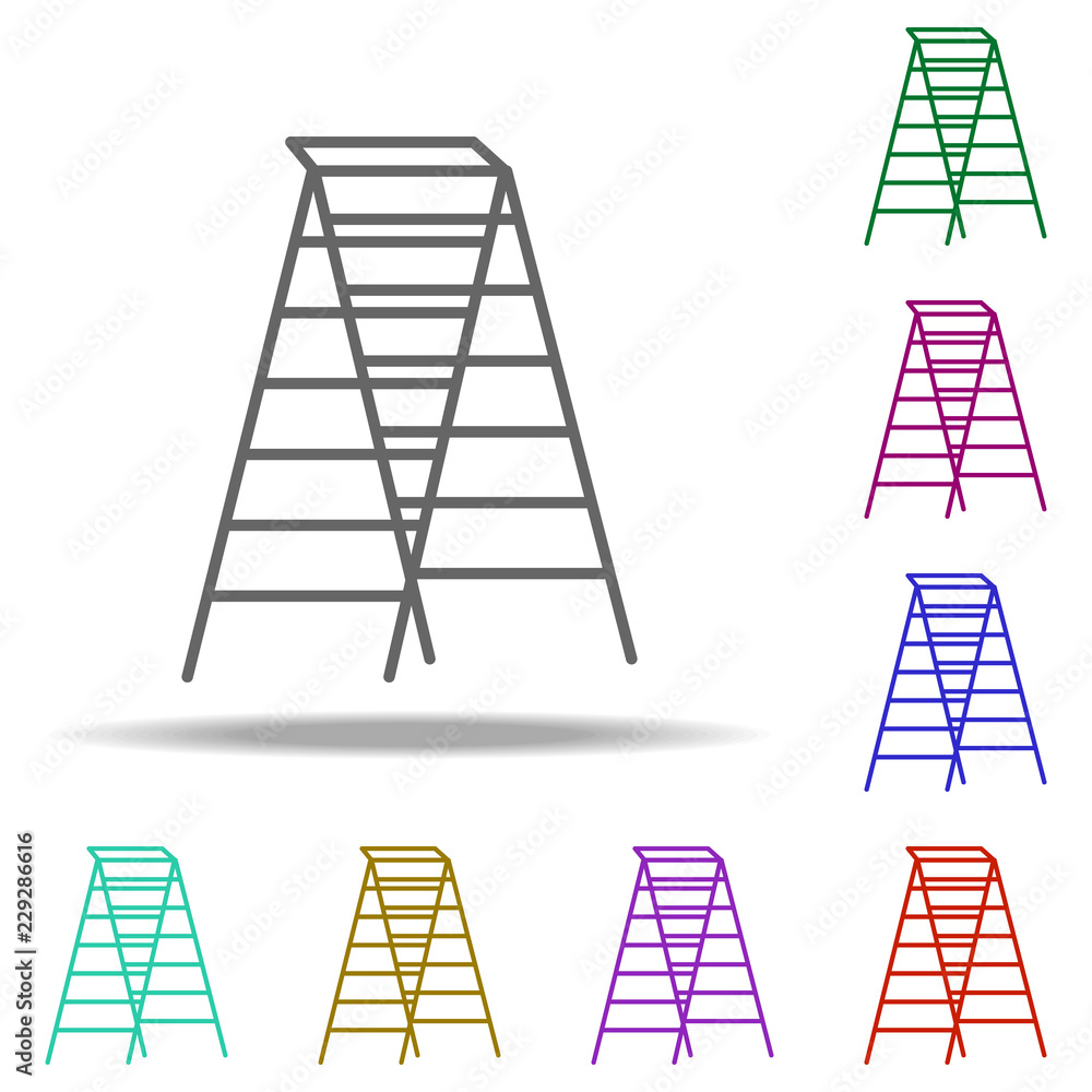 Poster ladder outline icon. elements of construction in multi color style icons. simple icon for websites, 