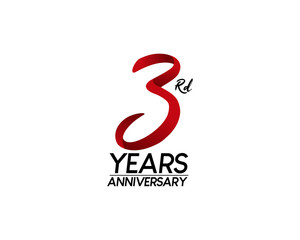 3 anniversary logo vector red ribbon
