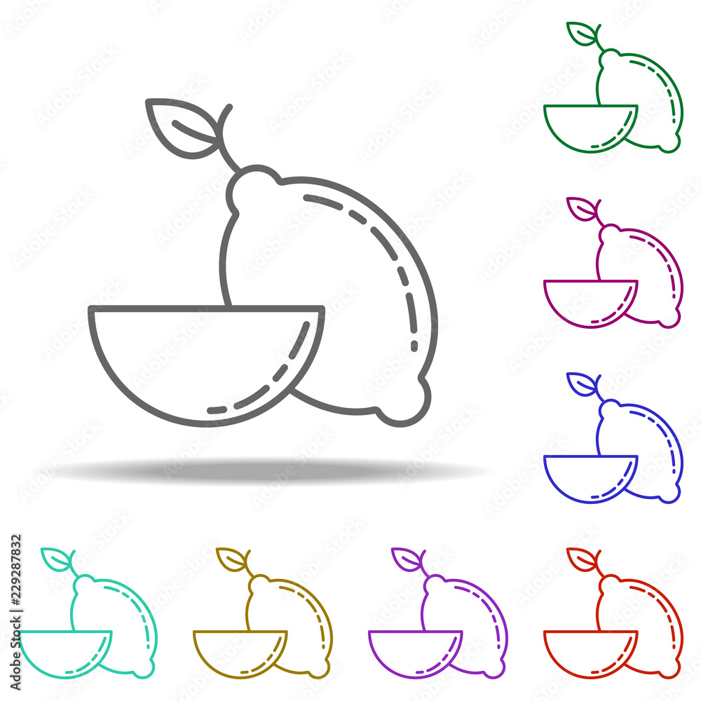 Poster lemon dusk icon. elements of vegetables in multi color style icons. simple icon for websites, web de