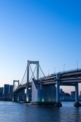evening view of Tokyo rainbow bridge