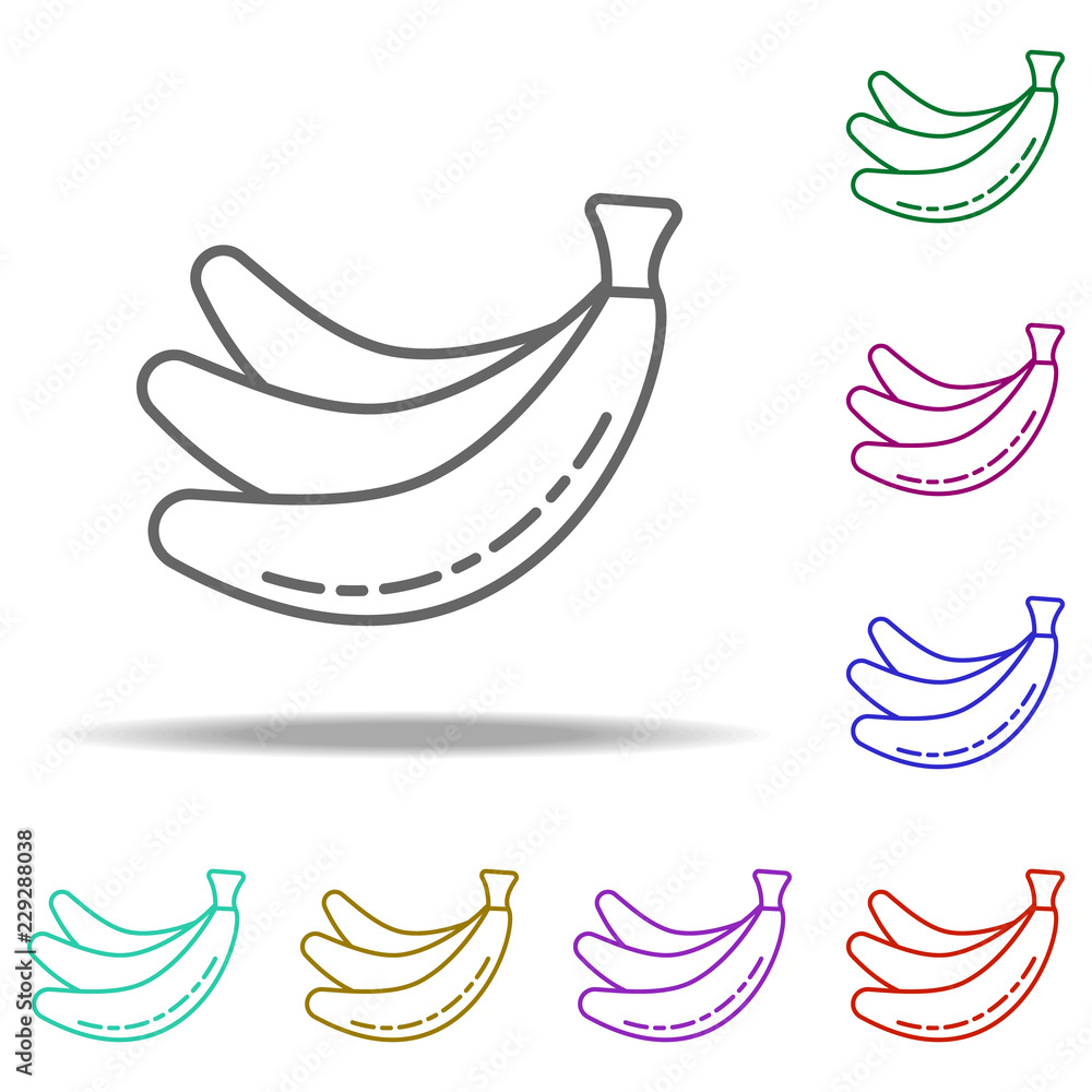 Poster banana dusk icon. elements of vegetables in multi color style icons. simple icon for websites, web d