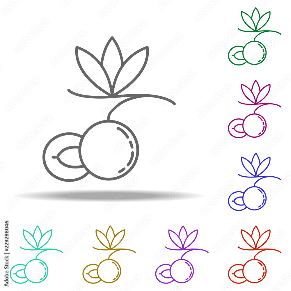Poster peach dusk icon. elements of vegetables in multi color style icons. simple icon for websites, web de