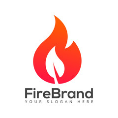 fire flame leaf logo