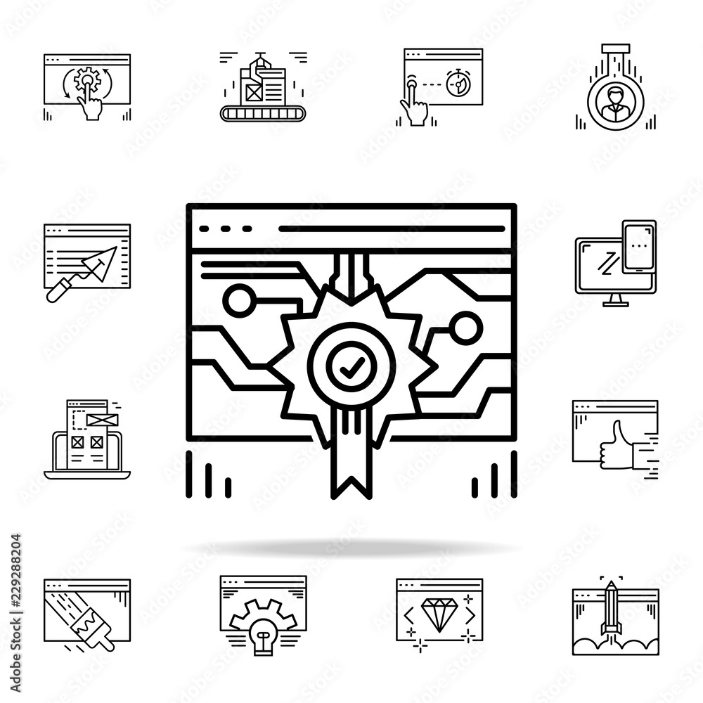 Poster website quality icon. web development icons universal set for web and mobile