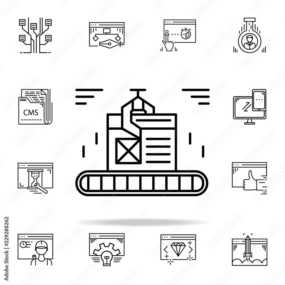 Poster web development icon. web development icons universal set for web and mobile