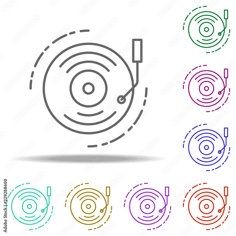 Poster gramophone dusk icon. elements of birthday in multi color style icons. simple icon for websites, web