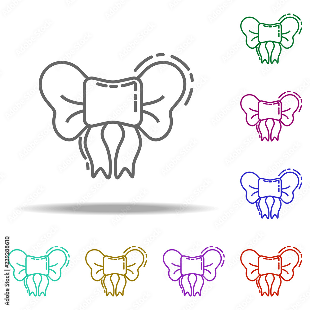 Poster bow dusk icon. elements of birthday in multi color style icons. simple icon for websites, web design