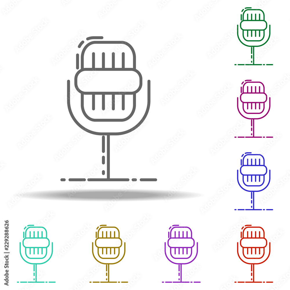 Poster microphone dusk icon. elements of birthday in multi color style icons. simple icon for websites, web
