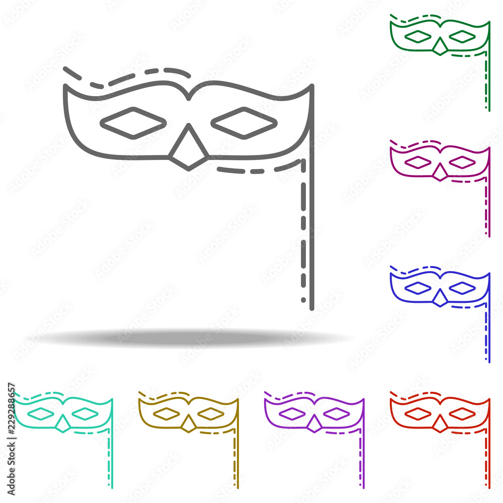Poster mask dusk icon. elements of birthday in multi color style icons. simple icon for websites, web desig