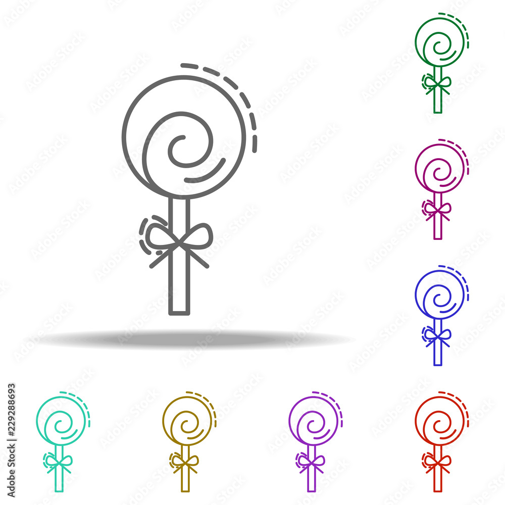 Poster lollipop dusk icon. elements of birthday in multi color style icons. simple icon for websites, web d