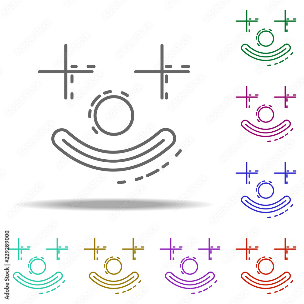 Poster clown dusk icon. elements of birthday in multi color style icons. simple icon for websites, web desi