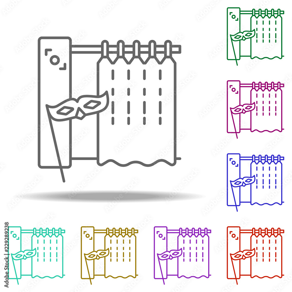Aufkleber mask dusk icon. elements of birthday in multi color style icons. simple icon for websites, web desig