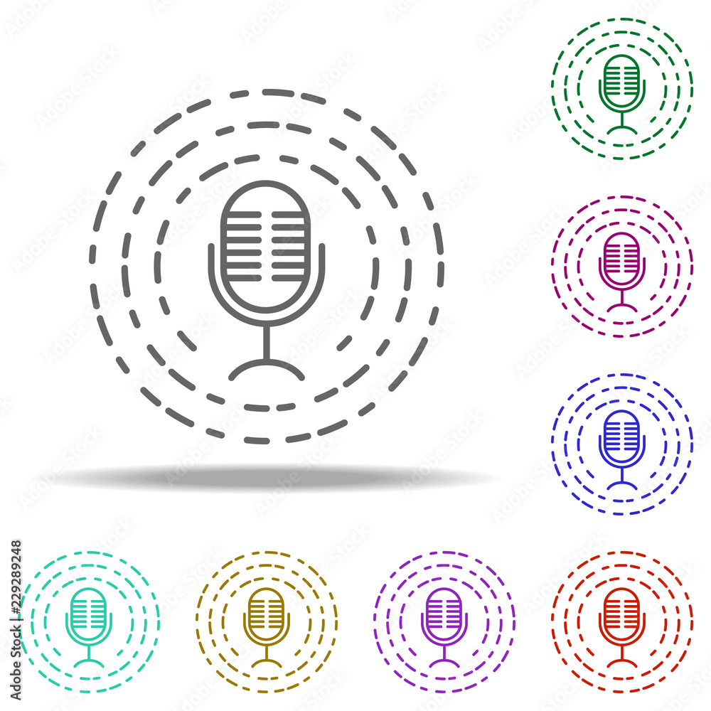 Aufkleber microphone radio dusk icon. elements of birthday in multi color style icons. simple icon for website