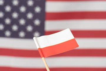 Flagge von Amerika und Polen