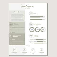 classy cv resume template vector