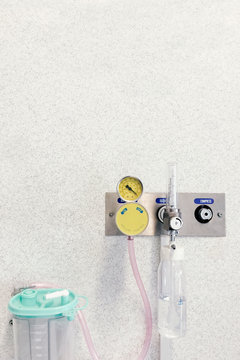 Oxygen tubes in hospital