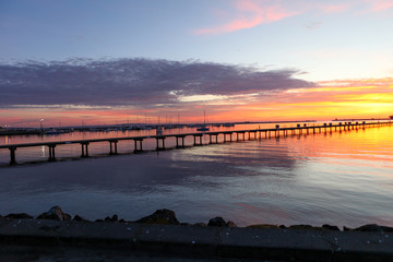 Fototapeta na wymiar Portland Harbour sunrise.