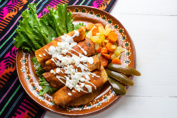 Mexican enchiladas style "Queretanas"