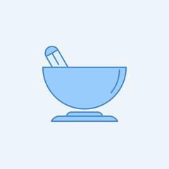 Spice grindel 2 colored line icon. Simple blue and white element illustration. Spice grindel concept outline symbol design from kitchen set