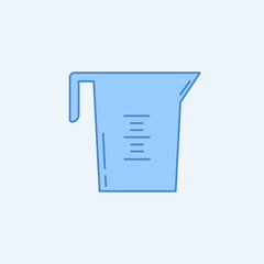 measuring cup 2 colored line icon. Simple blue and white element illustration. measuring cup concept outline symbol design from kitchen set